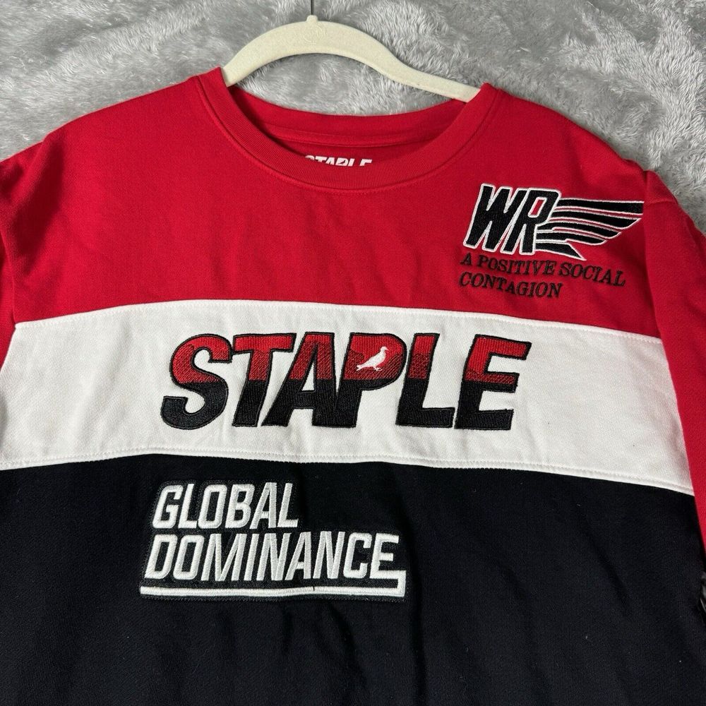 Staple Pigeon Brand Sweatshirt Mens Medium Color Block Global Dominance